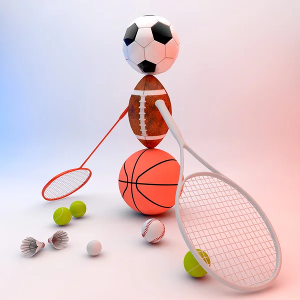 Assorted sports equipment — Stock Photo, Image