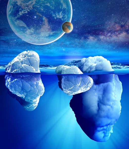 Underwater view of iceberg — Stock Photo, Image