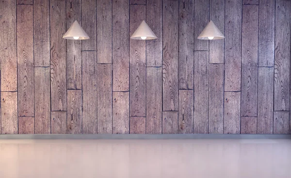 Boş duvar lambaları yukarıda, 3d render tarafından aydınlatılmış metin için yer ile