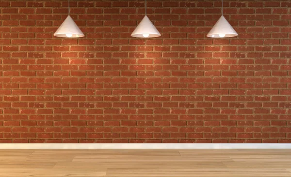 Blank wall with place for text illuminated by lamps above,3d render — Stock Photo, Image