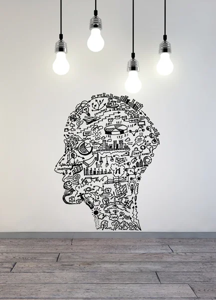 Desenho de negócios em forma de cabeça de homem — Fotografia de Stock