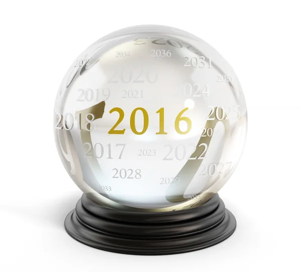 Crystal ball with number 2016 — Stock Photo, Image