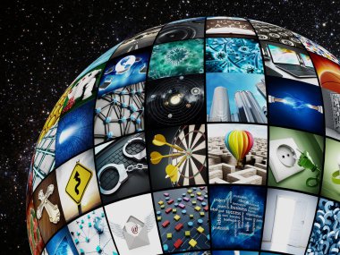 Küre TV ekranlarında ile kaplı