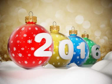 Noel baubles 2016 metin üzerinde çok renkli