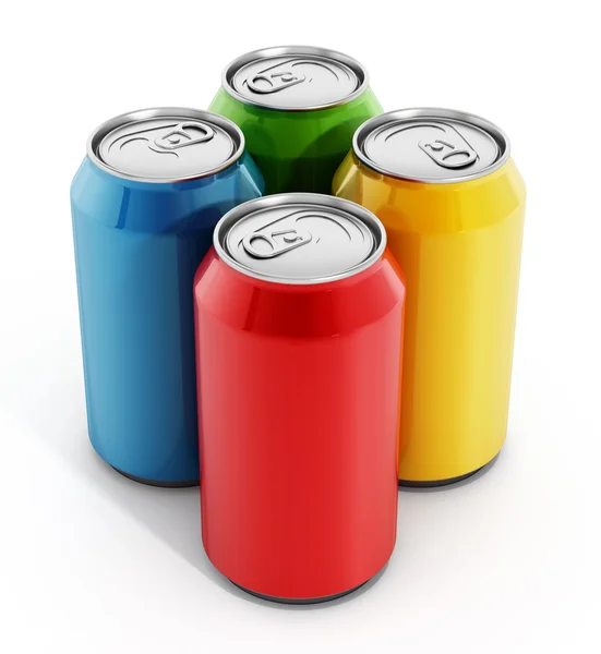 Colorful soda cans — Stock Photo, Image