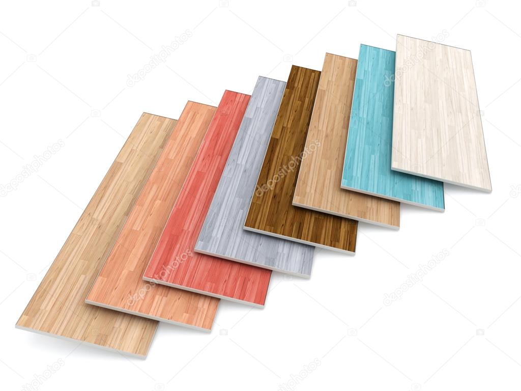 Multi colored parquet flooring boards