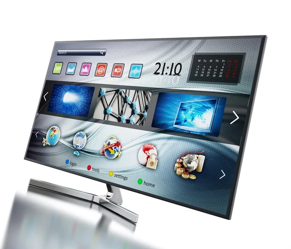 Smart TV che mostra lo schermo principale — Foto Stock
