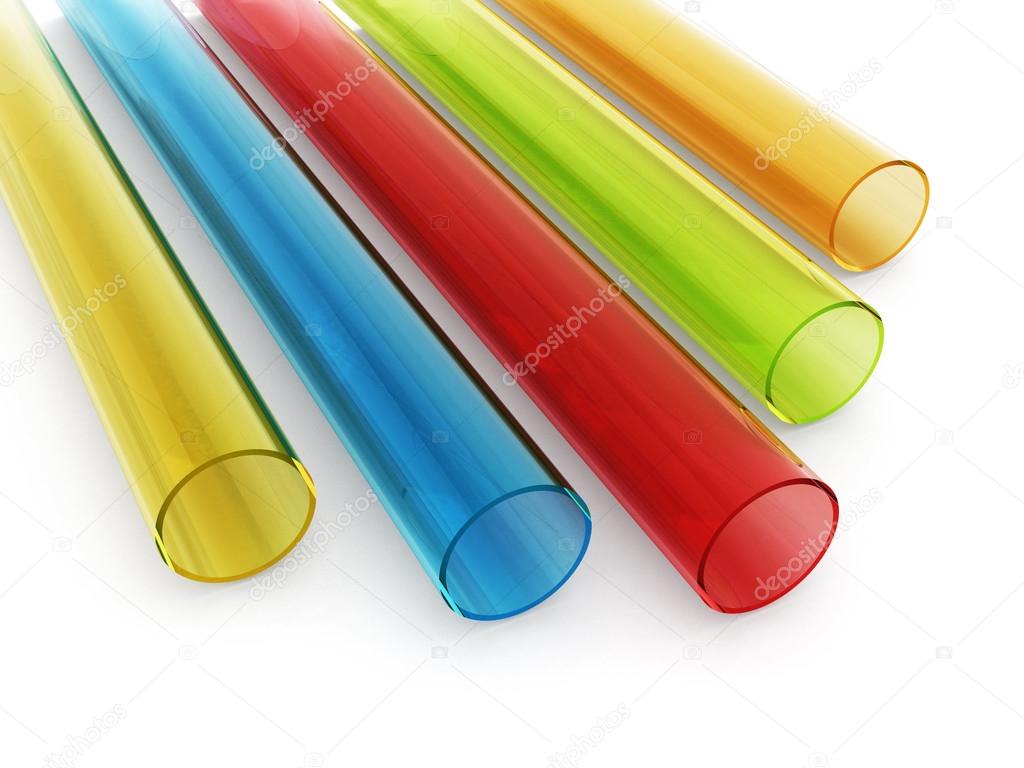 Multi colored acrylic tubes