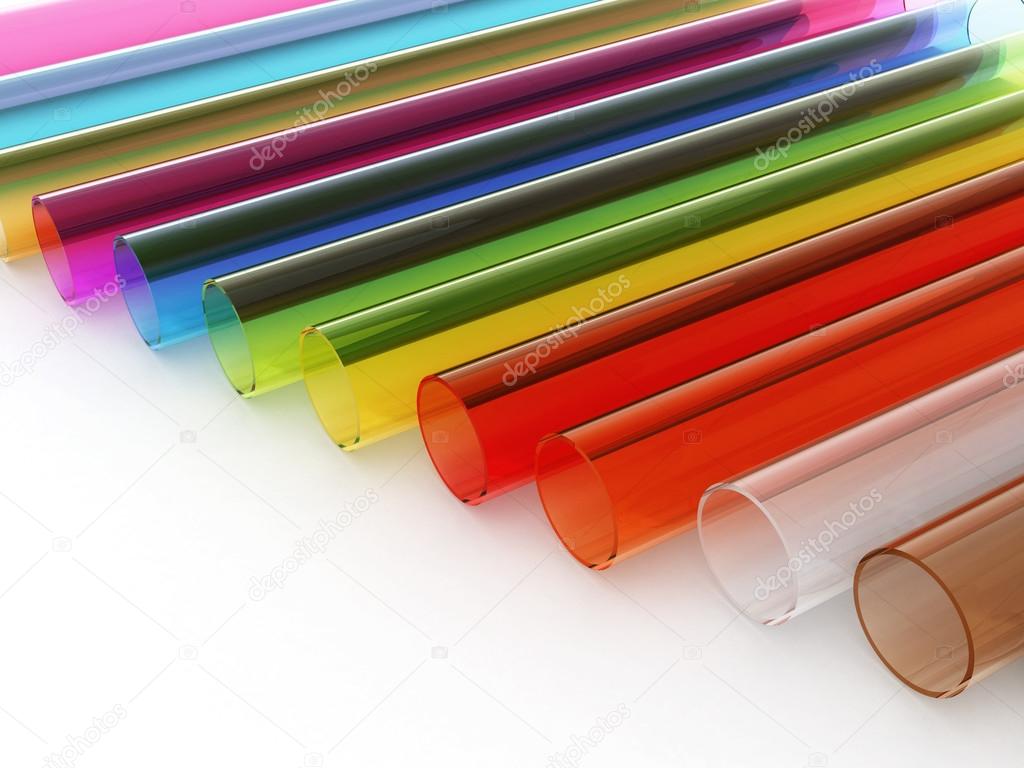 Multi colored acrylic tubes