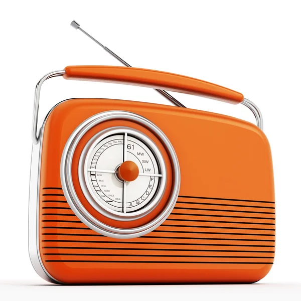 橙色的老式收音机 — 图库照片