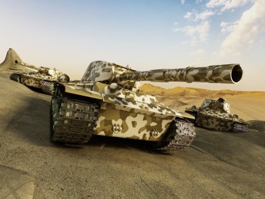 Kamuflaj çöl taşıma tankı