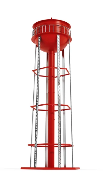 Red water tower — Stock Photo, Image