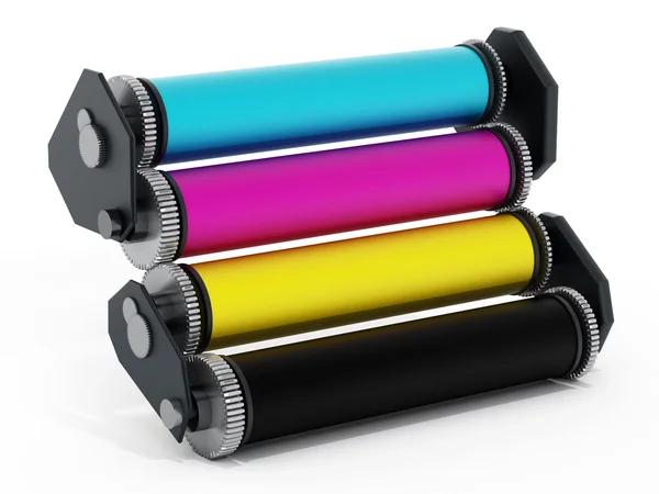 CMYK printing cylinders — Stock Photo, Image