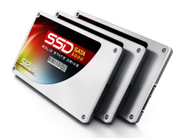 Beyaz arka plan üzerinde izole Ssd katı hal sürücüler