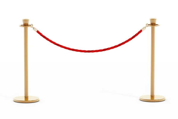 Velvet rope and golden barriers — Stock Photo, Image