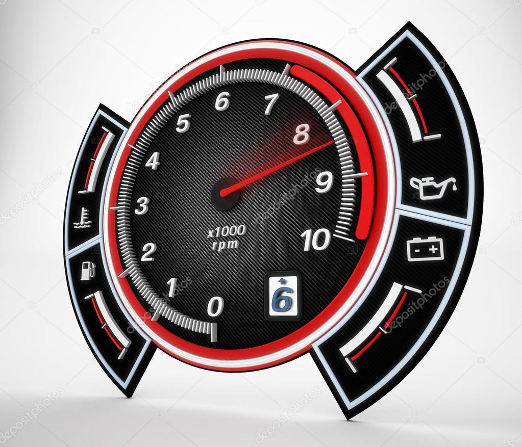 Engine RPM gauge. 3D illustration. Stock Photo by ©destinacigdem 111501622