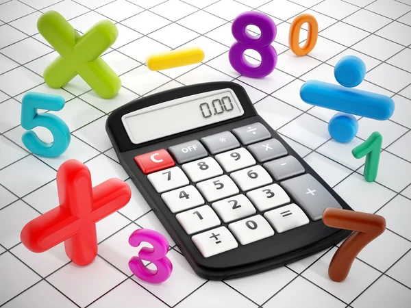 Calculadora y símbolos matemáticos . —  Fotos de Stock