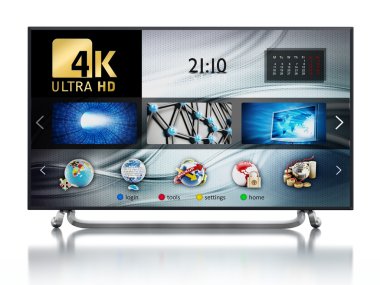 4 k Ultra Hd televizyon. 3D çizim