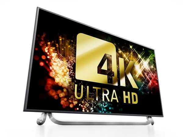 4 k Ultra Hd televizyon. 3D çizim — Stok fotoğraf