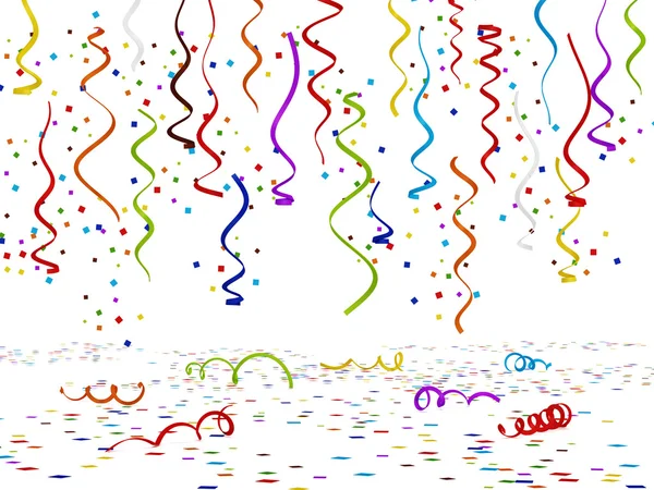 Confettis multi colorido isolado no fundo branco. Ilustração 3D — Fotografia de Stock