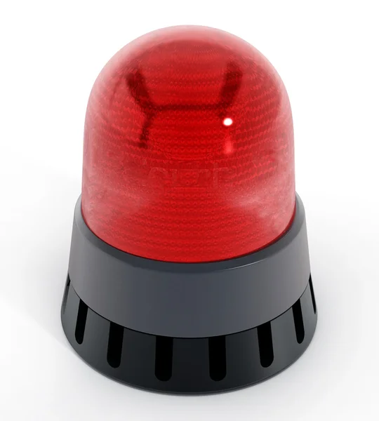 Červené varovné světlo. 3D obrázek — Stock fotografie
