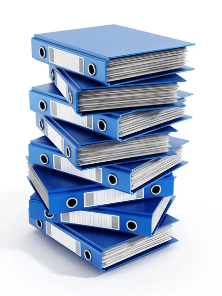 Multi colored folders stack. 3D illustration — Stock Photo, Image