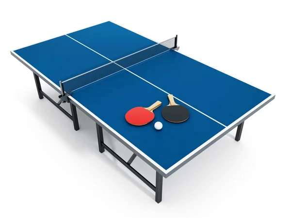 3D illustration of Ping pong table, rackets and ball. — Stock Photo, Image