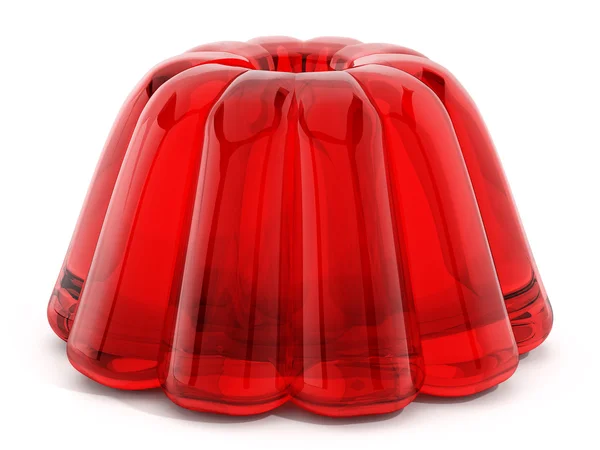 Κόκκινο ζελέ που απομονώνονται σε λευκό φόντο. 3D απεικόνιση — Φωτογραφία Αρχείου
