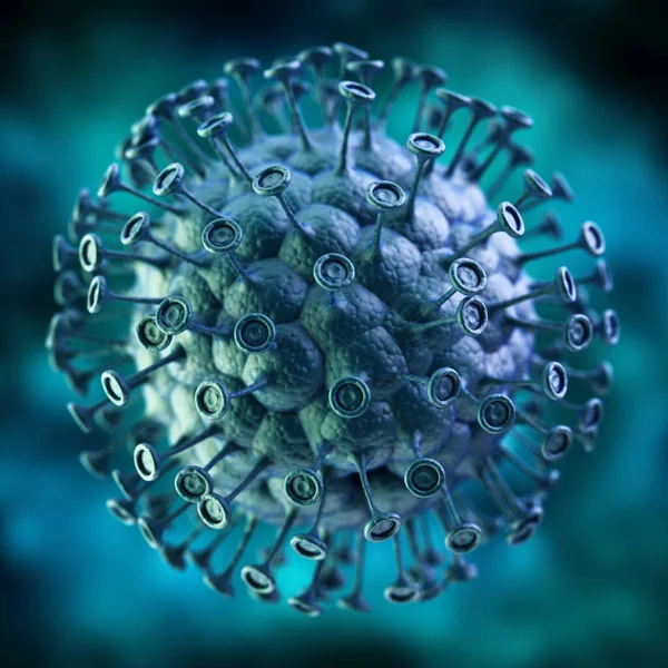 Generisk Grönt Virus Mot Grön Bakgrund Illustration — Stockfoto