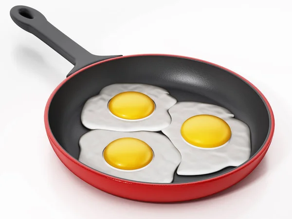 Жареные Яйца Сковороде Иллюстрация — стоковое фото