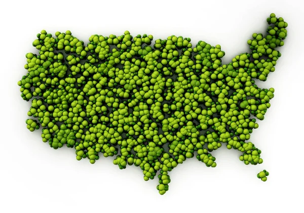 Map Usa Covered Simplistic Trees Illustration — Stock Photo, Image