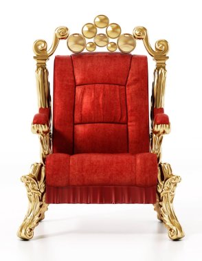 Generic throne isolated on white background. 3D illustration. clipart
