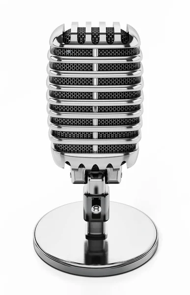 Retro Mikrofon Beyaz Arka Planda Izole Edildi Illüstrasyon — Stok fotoğraf