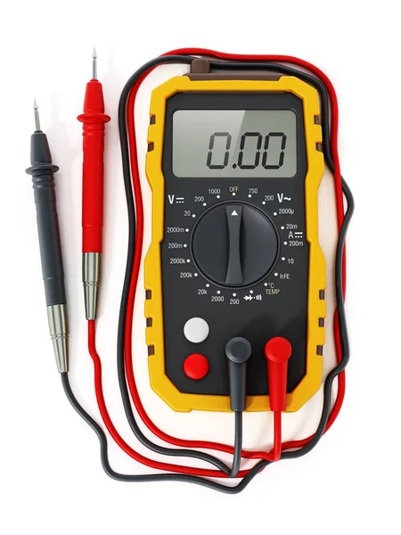 Generieke Digitale Multimeter Geïsoleerd Witte Achtergrond Illustratie — Stockfoto