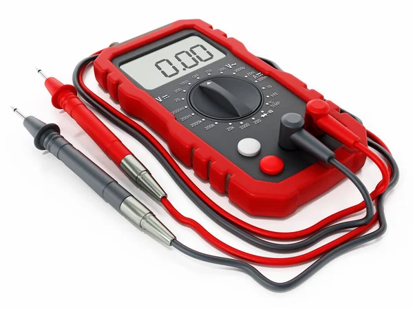 Generic Digital Multimeter Isolated White Background Illustration — Stock Photo, Image