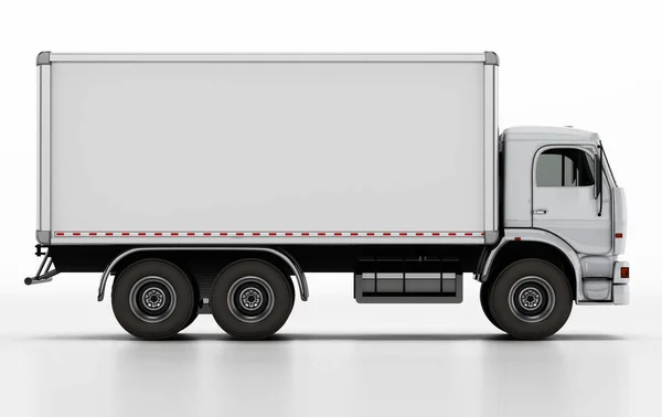 Vrachtwagen Met Witte Lege Trailer Illustratie — Stockfoto