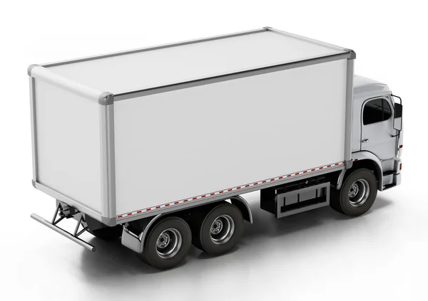 Lkw Mit Weißem Leeren Anhänger Illustration — Stockfoto