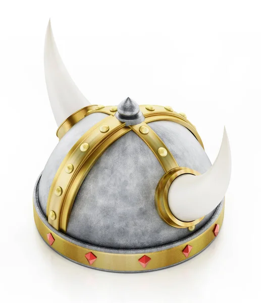 Viking Helmet Isolated White Background Illustration — Stock Photo, Image