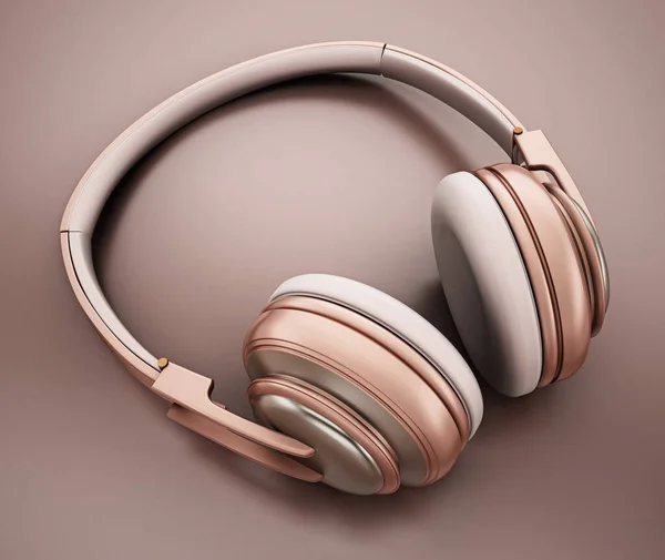Rose Gold Headphones Illustration — Stock Photo, Image