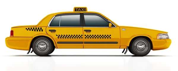 Yellow Taxi Cab Isolated White Background Illustration — Stock Photo, Image