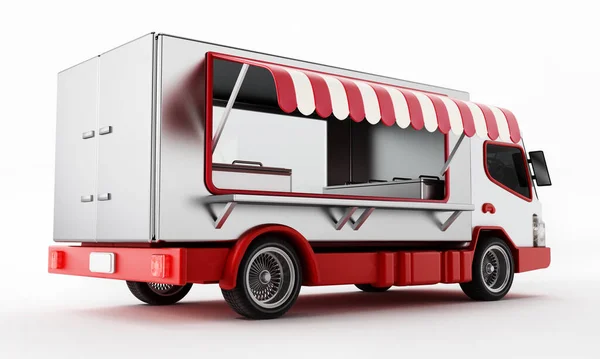 Generischer Fast Food Truck Isoliert Auf Weißem Hintergrund Illustration — Stockfoto