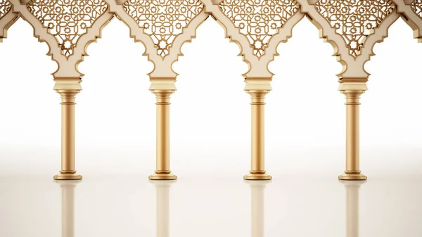 Islámské Architektonické Detaily Izolované Bílém Pozadí Ilustrace — Stock fotografie