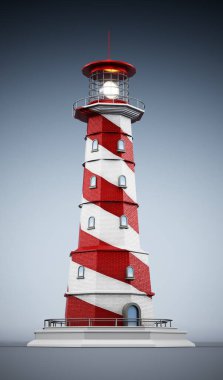 Gradyan arka planda genel deniz feneri. 3B illüstrasyon.