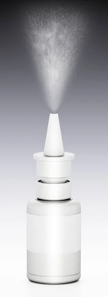 Generic blank nasal spray bottle. 3D illustration.