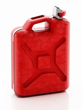 Beyaz arka planda izole edilmiş eski bir gaz tüpü. 3B illüstrasyon.