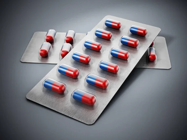 Geneesmiddelcapsules Blisterverpakkingen Illustratie — Stockfoto