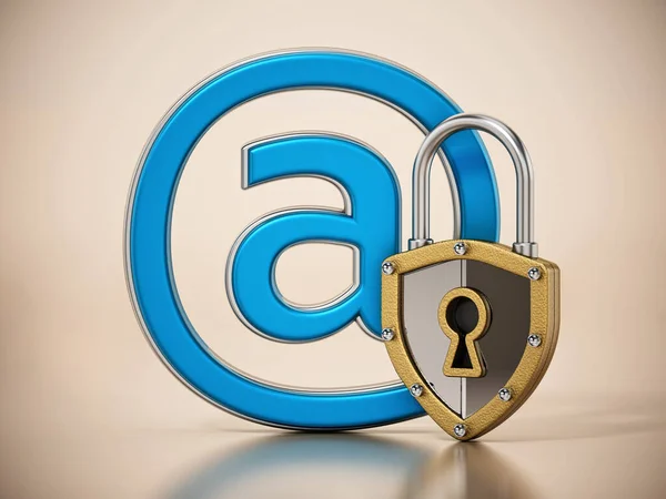 Sign Locked Shield Shaped Illustration — Stock Photo, Image