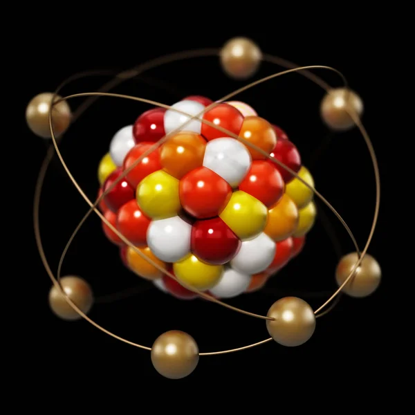 Színes Gömbökből Álló Absztrakt Molekula Modell Illusztráció — Stock Fotó