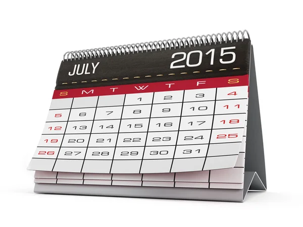 Июль 2015 Календарь — стоковое фото