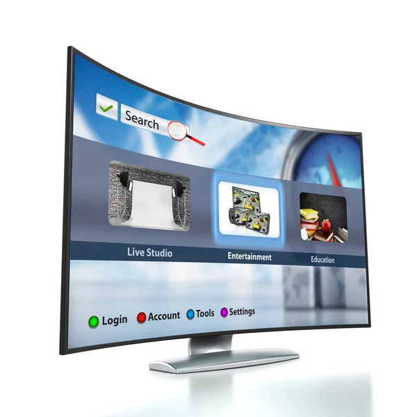 Curved Smart TV with OLED screen — Stock Photo, Image